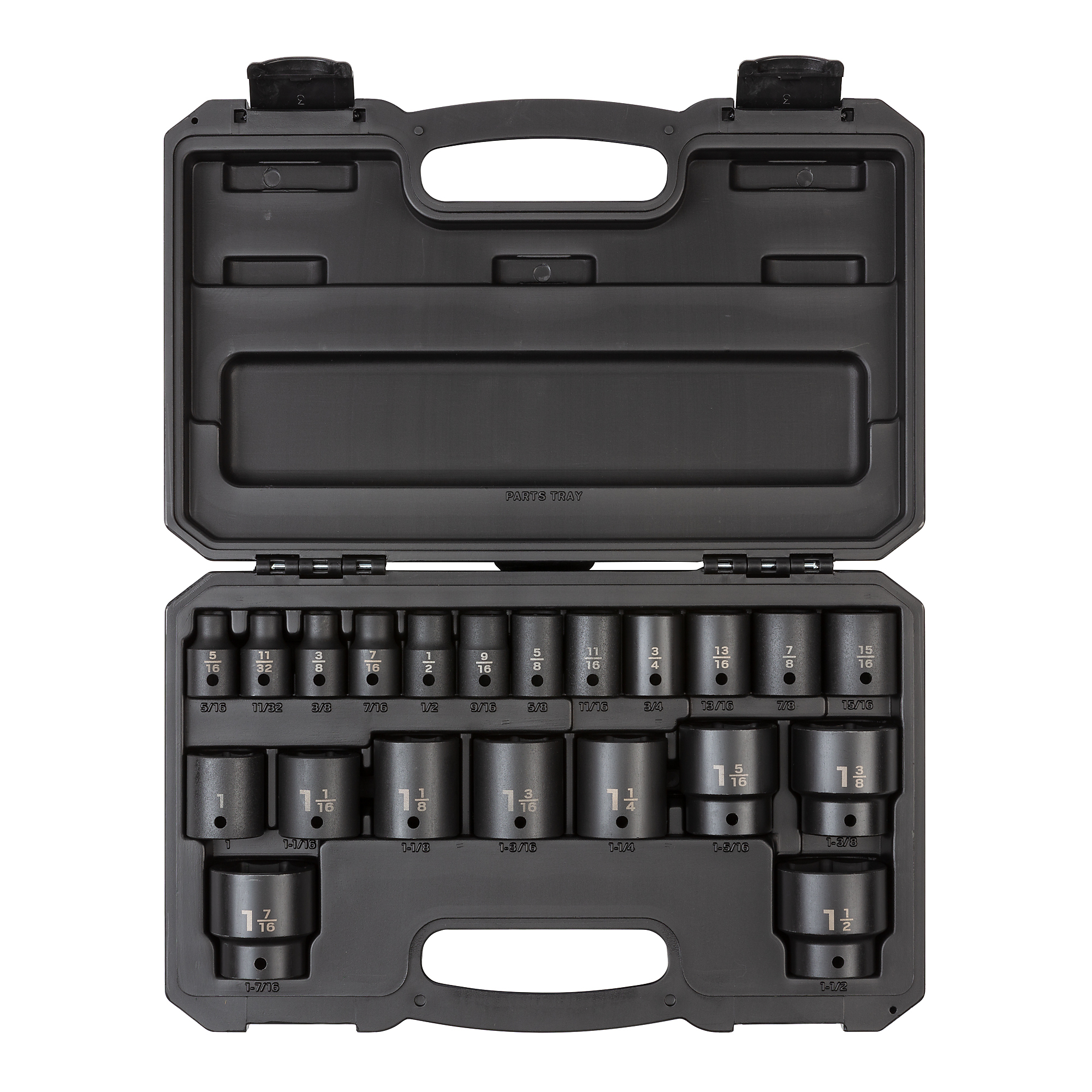 TEKTON 1/2 Inch Drive Shallow 6-Point Impact Socket Set with Case, 21-Piece (5/16 - 1-1/2 in.) | SID92302